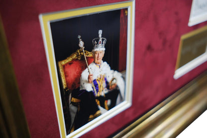 King Charles III signed white card display - Memorabilia Framers Shop