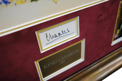 King Charles III signed white card display - Memorabilia Framers Shop