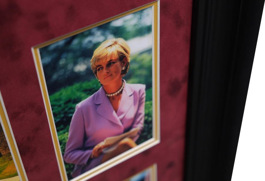 Lady Diana Montage With Signed Message White Card - Memorabilia Framers Shop