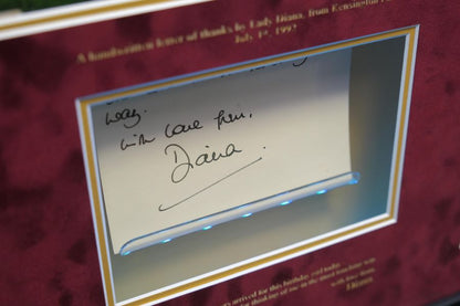 Lady Diana Montage With Signed Message White Card - Memorabilia Framers Shop