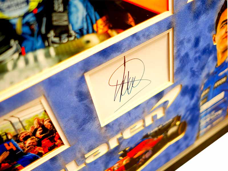 Lando Norris signed whitecard Formula One - Memorabilia Framers Shop