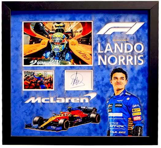 Lando Norris signed whitecard Formula One - Memorabilia Framers Shop