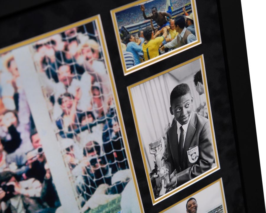 Large Pele Signed Photograph Framed Display - Memorabilia Framers Shop