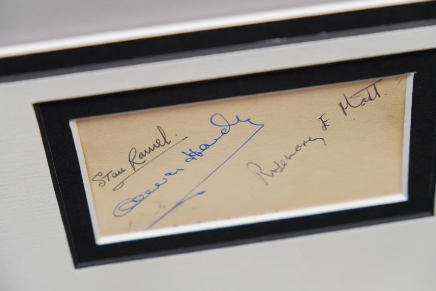 Laurel and Hardy Signed Photograph Display - Memorabilia Framers Shop