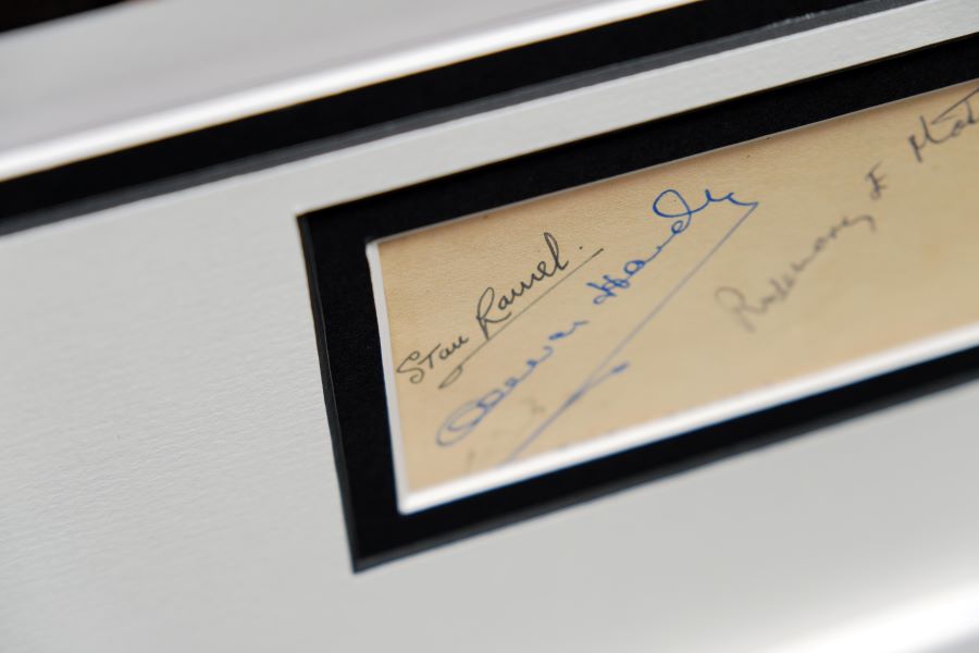Laurel and Hardy Signed Photograph Display - Memorabilia Framers Shop