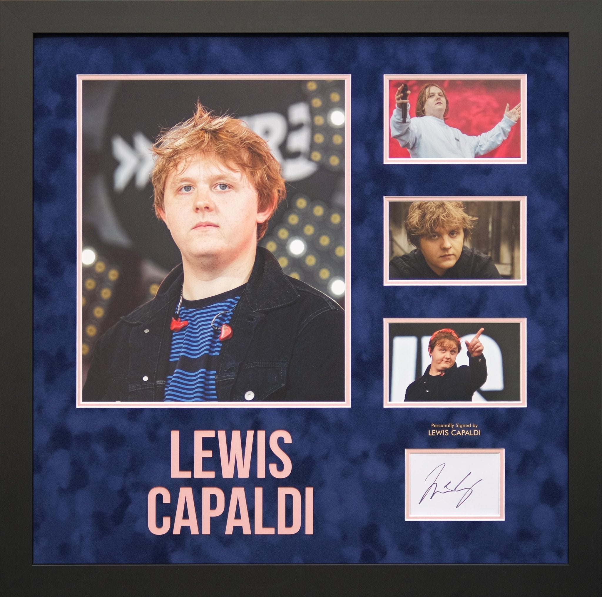Lewis Capaldi Signed White Card Display - Memorabilia Framers Shop