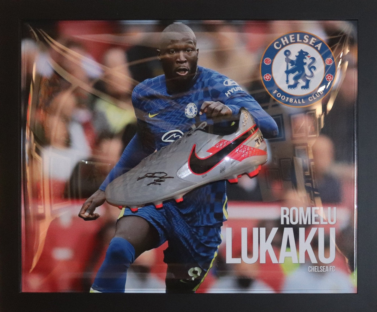 Lukaku Signed Chelsea Boot Framed Display - Memorabilia Framers Shop