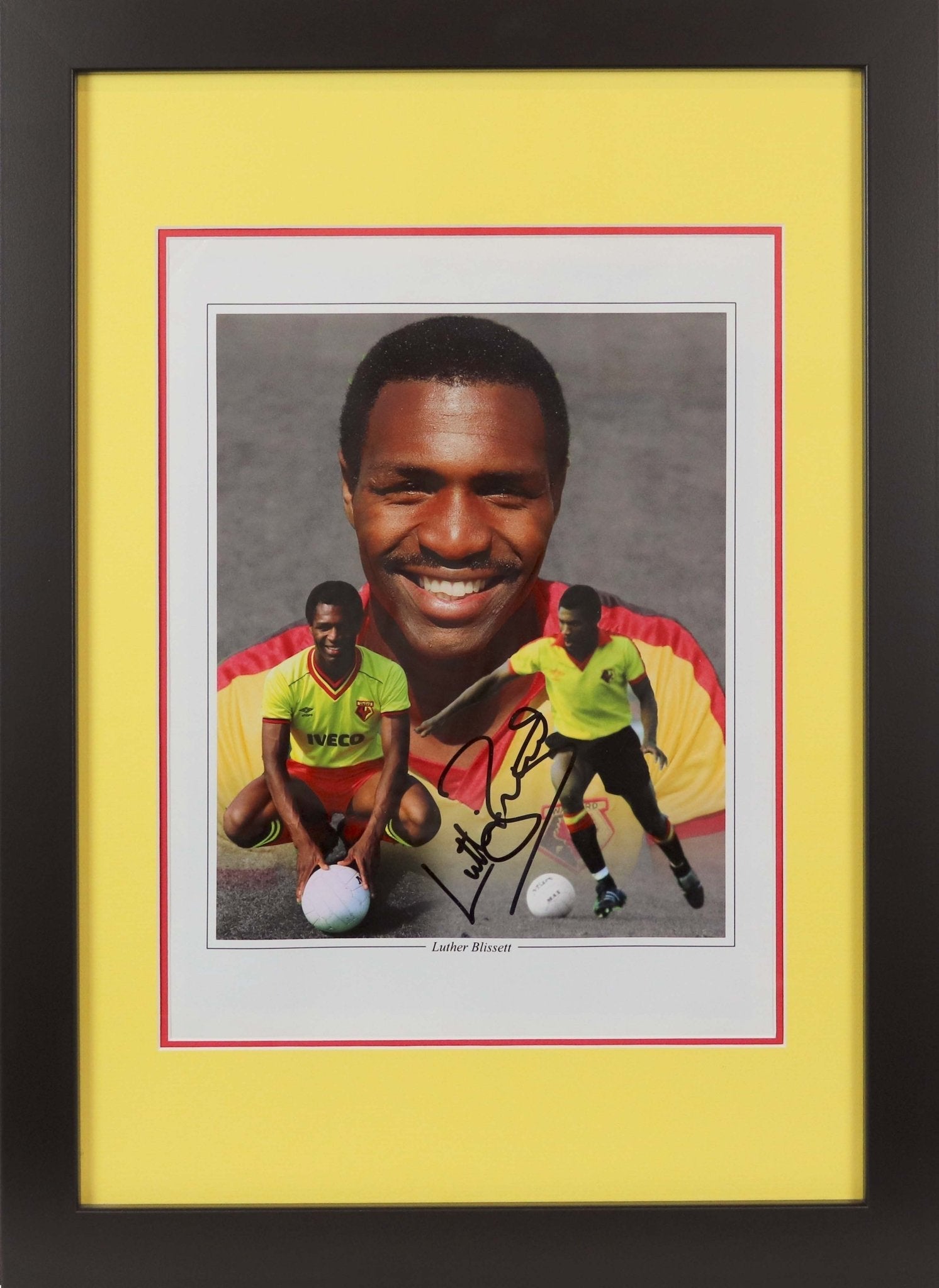 Luther Blissett signed photo Watford - Memorabilia Framers Shop
