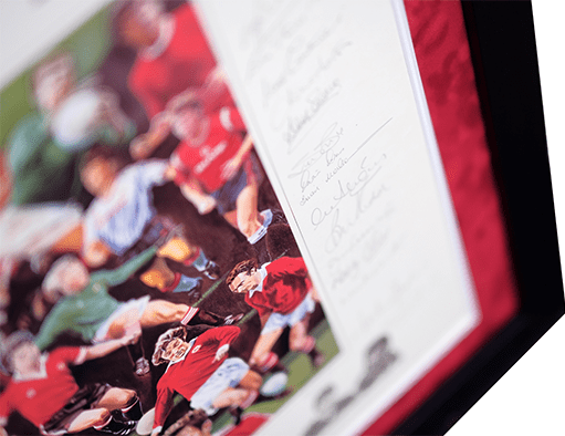 Manchester United Legends Framed Photograph Display - Memorabilia Framers Shop