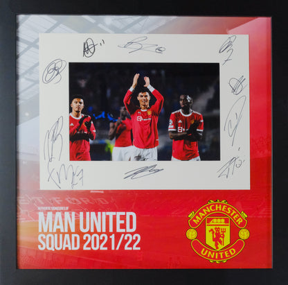 Multi Signed Manchester United 2021/22 Mount Framed Display