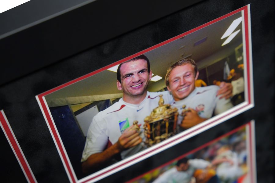Martin Johnson Signed White Card Framed Display - Memorabilia Framers Shop