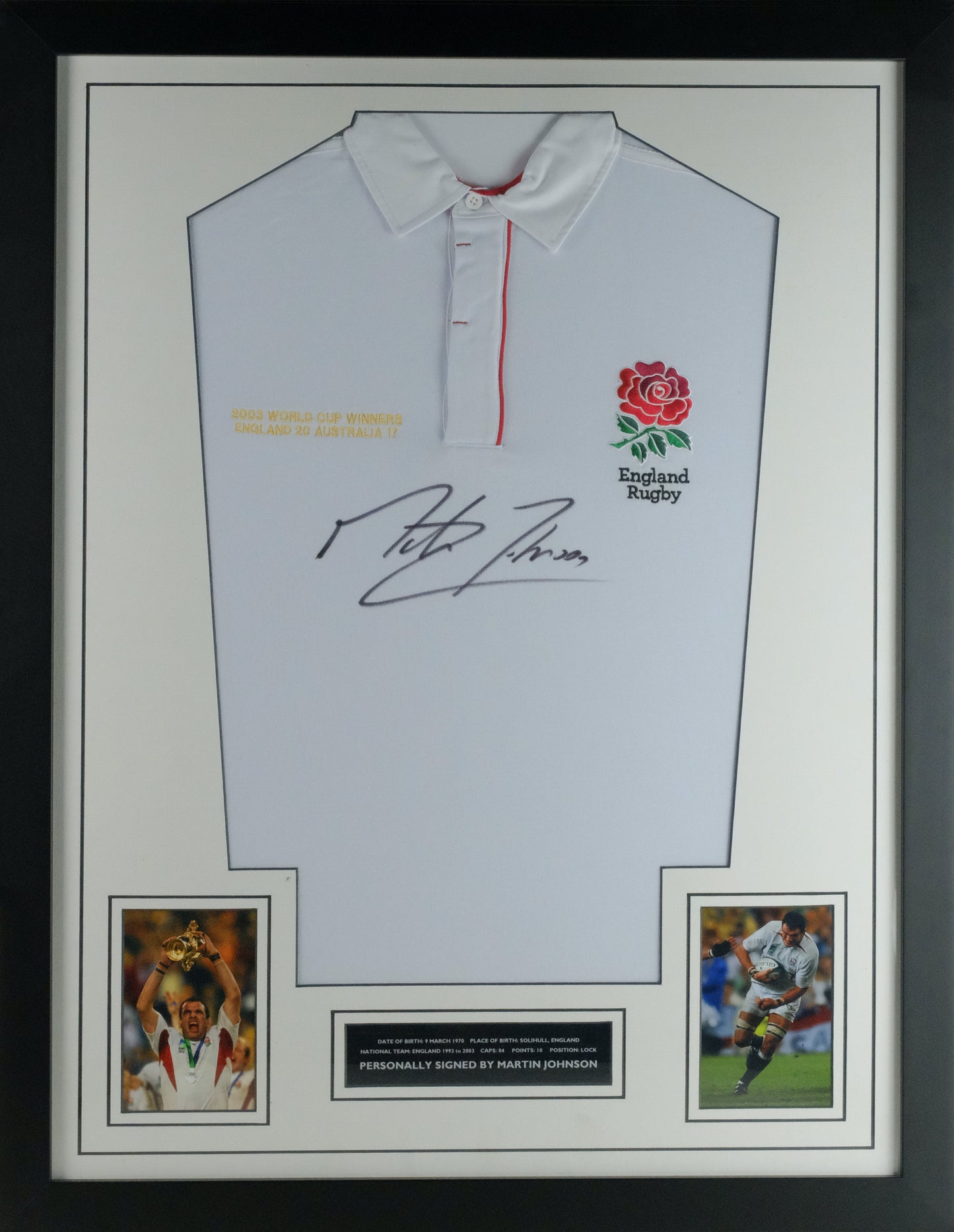 Martin Johnson Signed Shirt Framed Display