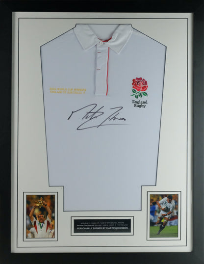 Martin Johnson Signed Shirt Framed Display