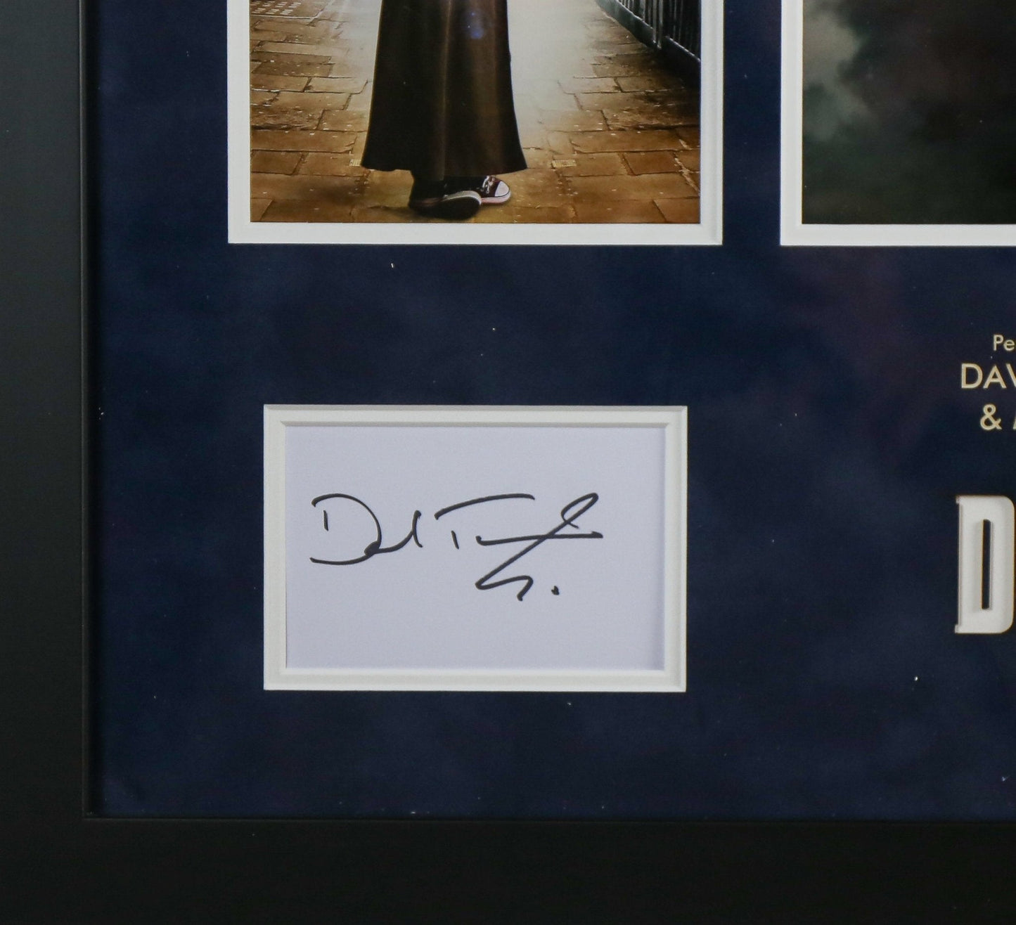Matt Smith and David Tennant Signed Doctor Who Whitecard Framed Display - Memorabilia Framers Shop