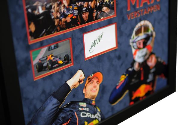 Max Verstappen Signed White Card Display - Memorabilia Framers Shop