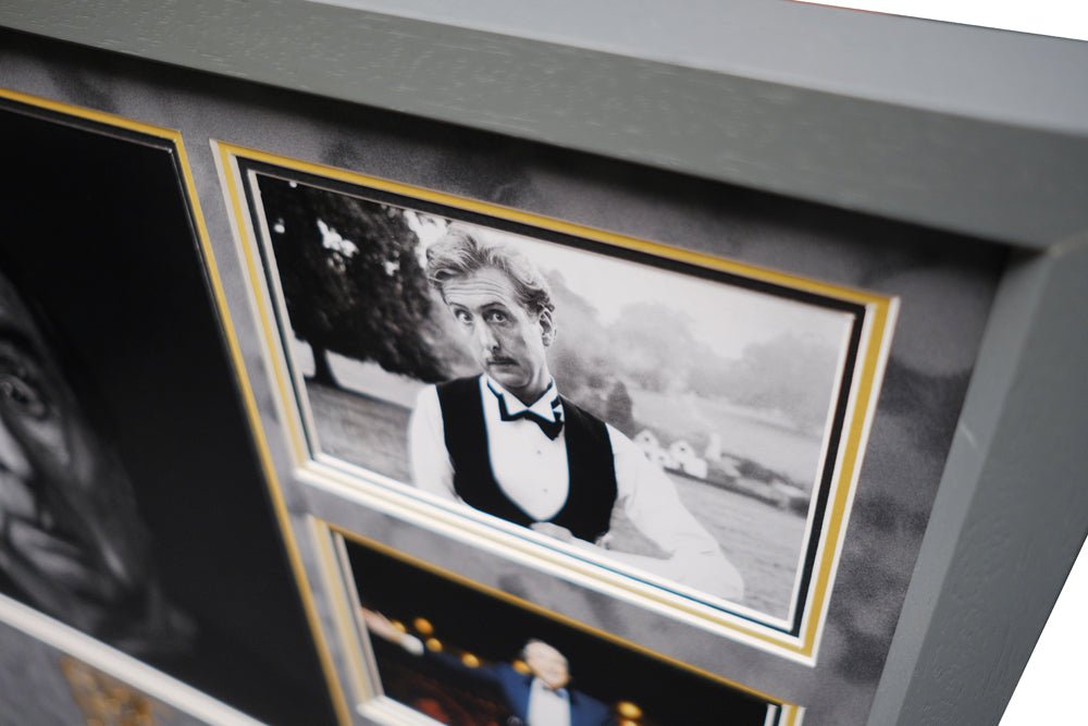 Monty Python Star Eric Idle signed white card display - Memorabilia Framers Shop