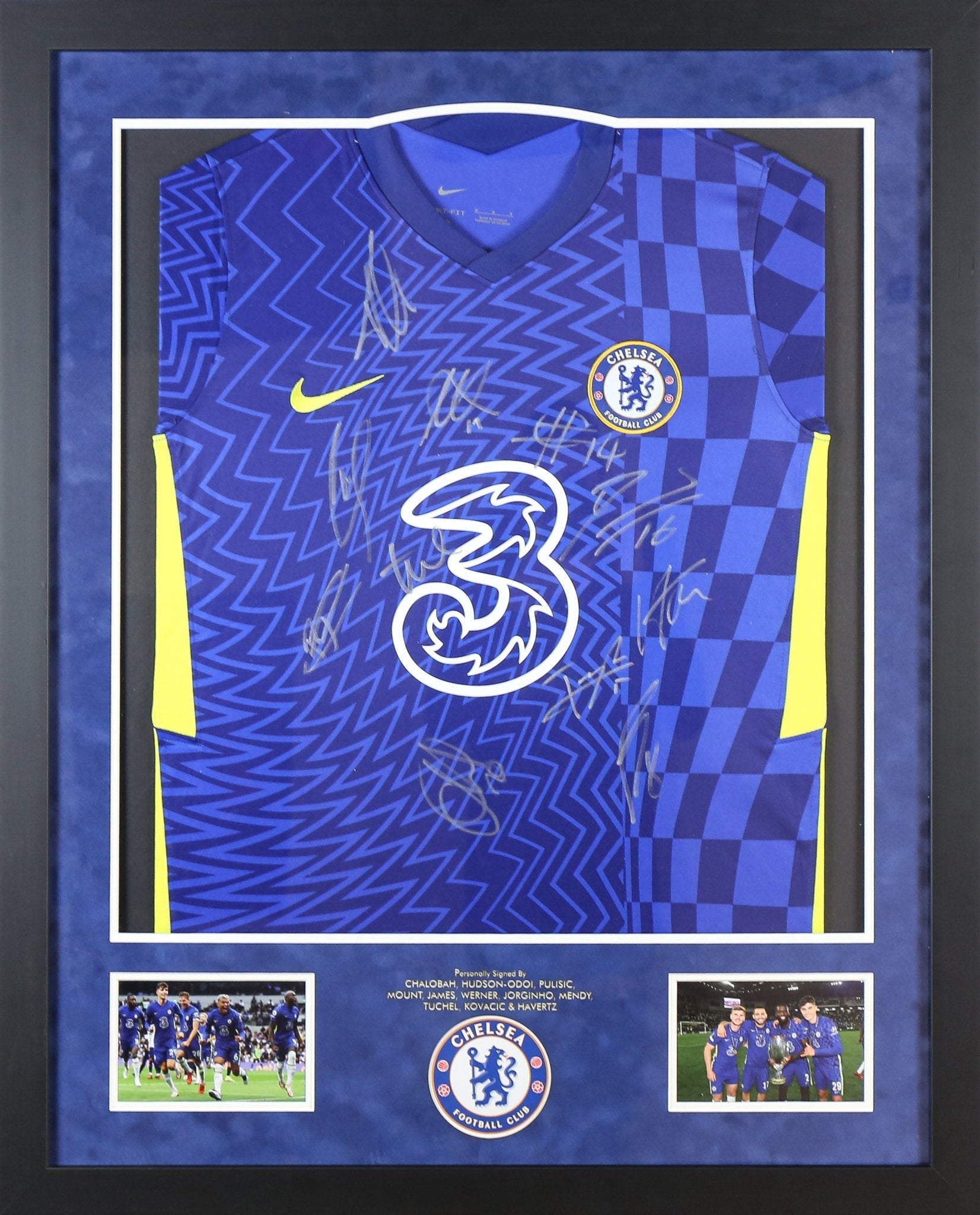 Multi Signed Chelsea Shirt Framed Display - Memorabilia Framers Shop