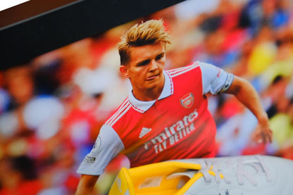 Odegaard Signed Arsenal Boot Framed Display - Memorabilia Framers Shop