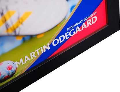 Odegaard Signed Arsenal Boot Framed Display - Memorabilia Framers Shop