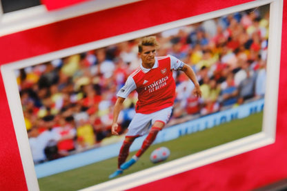 Odegaard Signed Arsenal Shirt Framed Display - Memorabilia Framers Shop