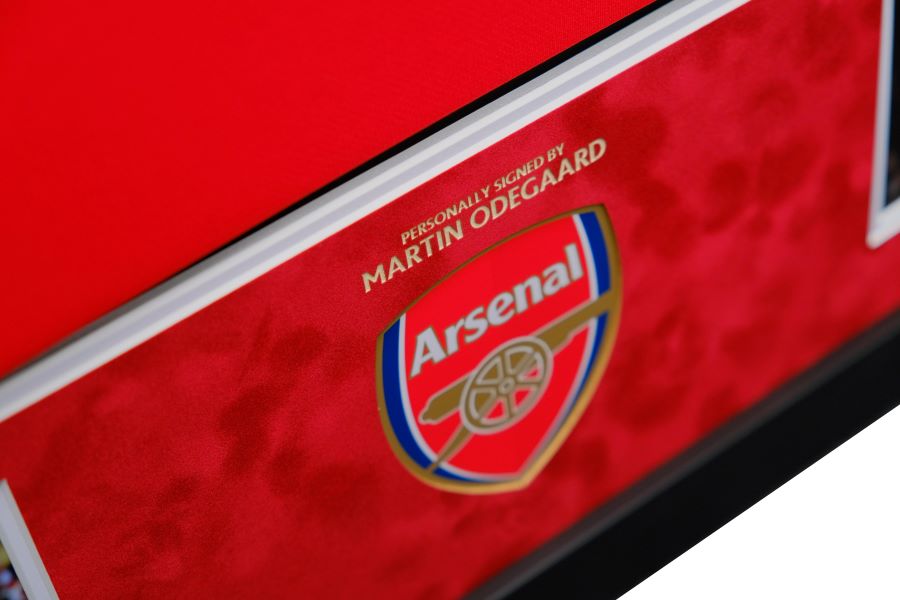 Odegaard Signed Arsenal Shirt Framed Display - Memorabilia Framers Shop