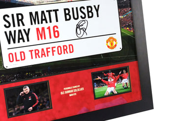 Ole Gunnar Solskjær Signed Roadsign Framed Display