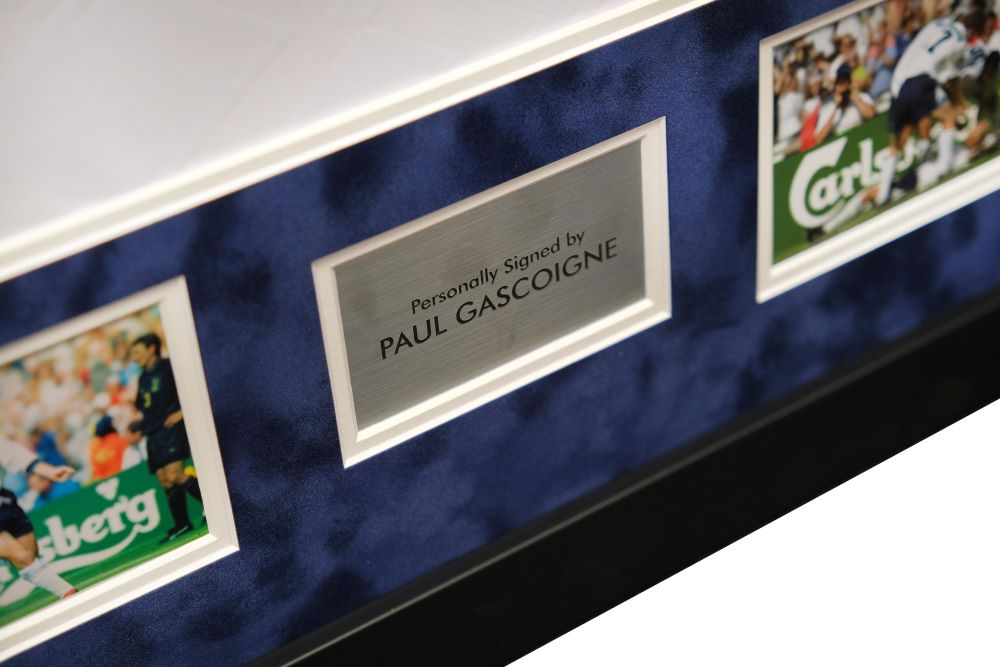 Paul Gascoigne Signed England Shirt Framed Display - Memorabilia Framers Shop
