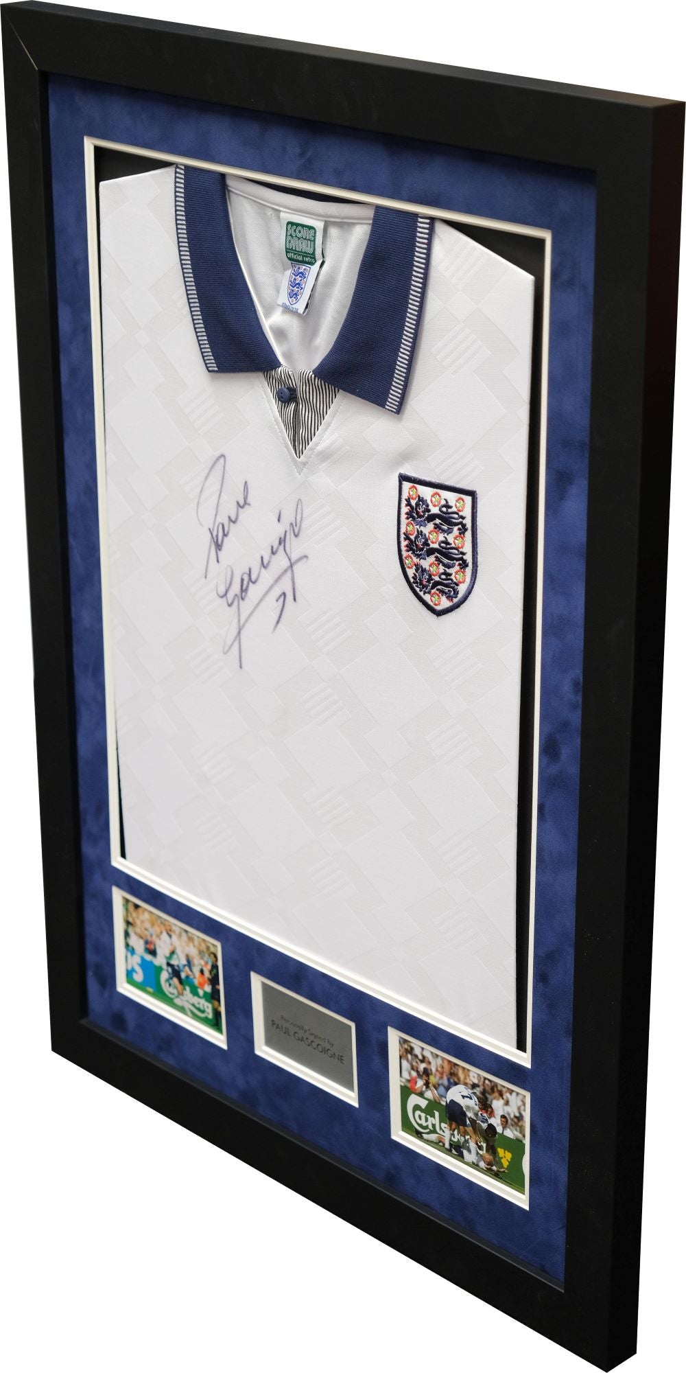 Paul Gascoigne Signed England Shirt Framed Display - Memorabilia Framers Shop