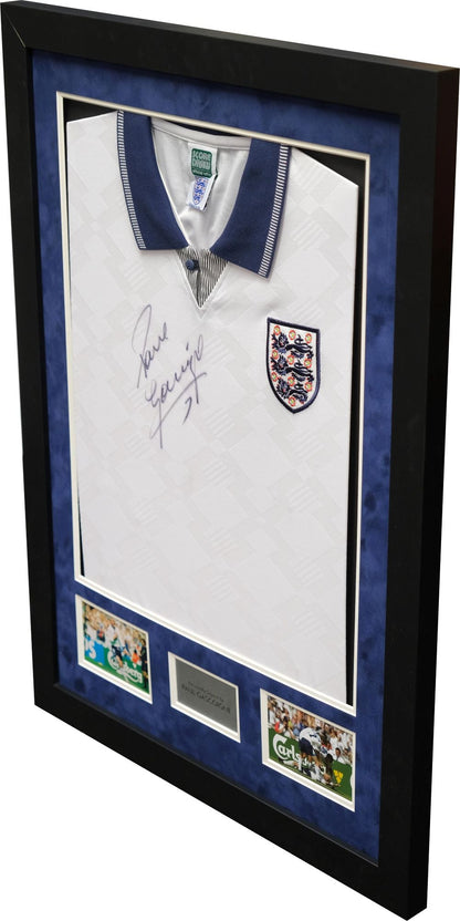 Paul Gascoigne Signed England Shirt Framed Display - Memorabilia Framers Shop