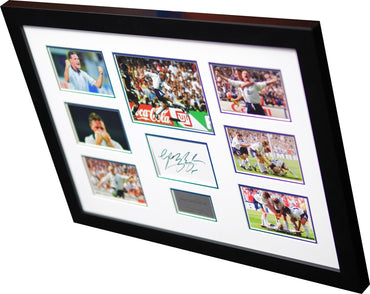 Paul Gascoigne Signed White Card Display England - Memorabilia Framers Shop