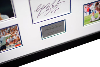 Paul Gascoigne Signed White Card Display England - Memorabilia Framers Shop