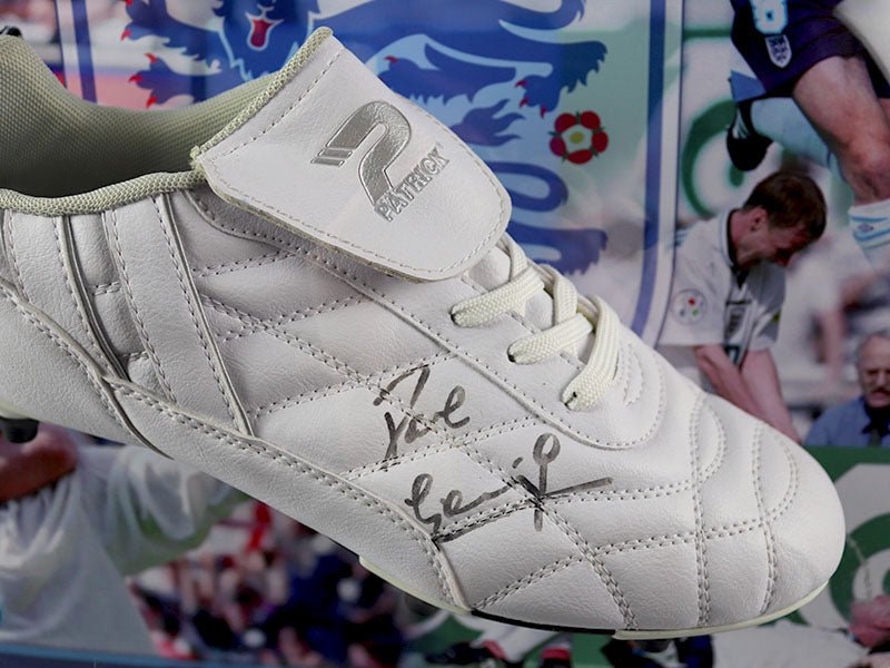 Paul 'GAZZA' Gascoigne Signed boot England - Memorabilia Framers Shop