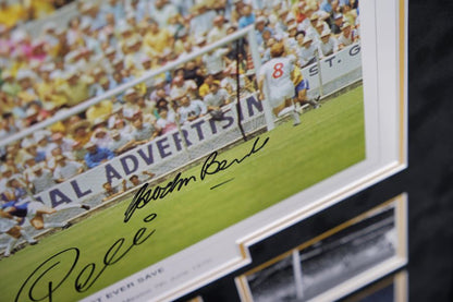 Pele and Banks signed Photograph Framed Display - Memorabilia Framers Shop
