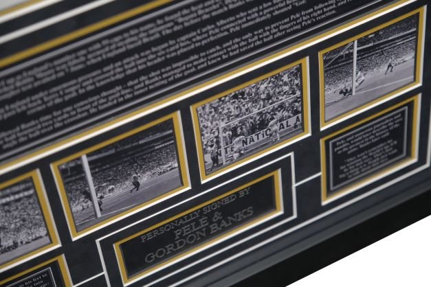 Pele and Banks signed Photograph Framed Display - Memorabilia Framers Shop