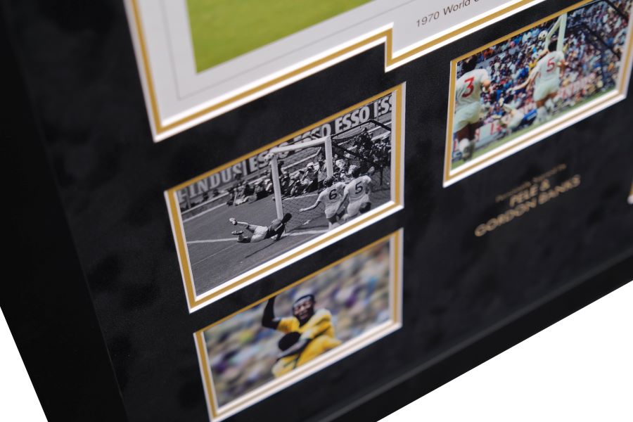 Pele and Banks signed Photograph Framed Display - Memorabilia Framers Shop