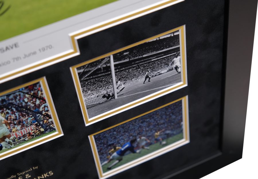Pele and Banks signed Photograph Framed Display - Memorabilia Framers Shop