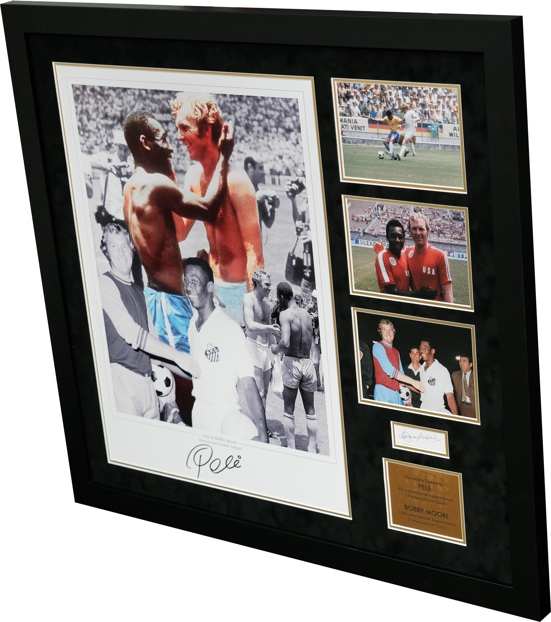 Pele and Bobby Moore Signed Display - Memorabilia Framers Shop