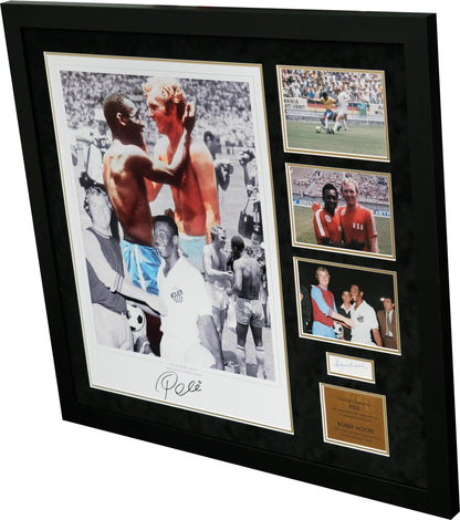 Pele and Bobby Moore Signed Display - Memorabilia Framers Shop