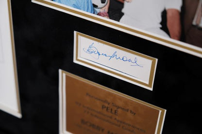 Pele and Bobby Moore Signed Display - Memorabilia Framers Shop