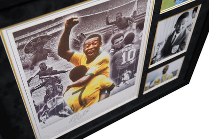 Pele Signed Photograph Collage Display - Memorabilia Framers Shop