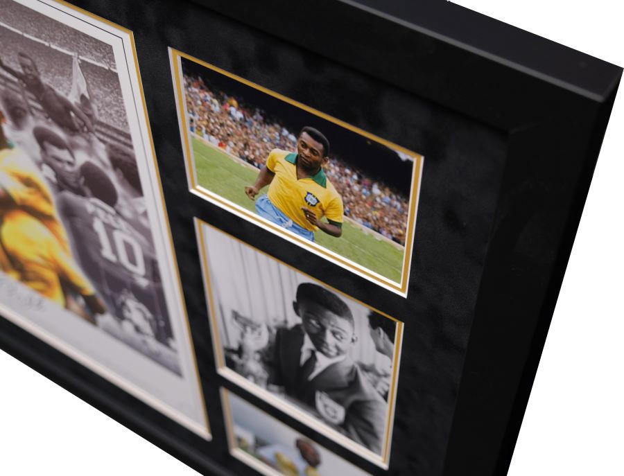 Pele Signed Photograph Collage Display - Memorabilia Framers Shop