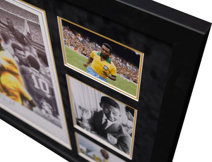 Pele Signed Photograph Collage Display - Memorabilia Framers Shop