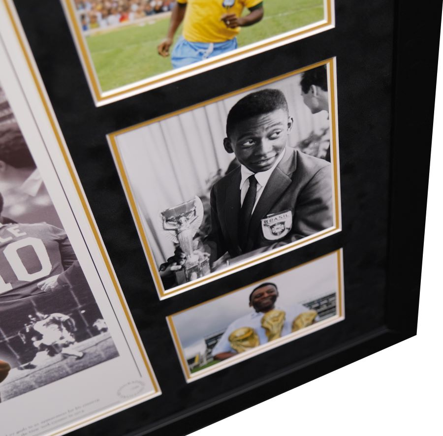 Pele Signed Photograph Collage Display - Memorabilia Framers Shop