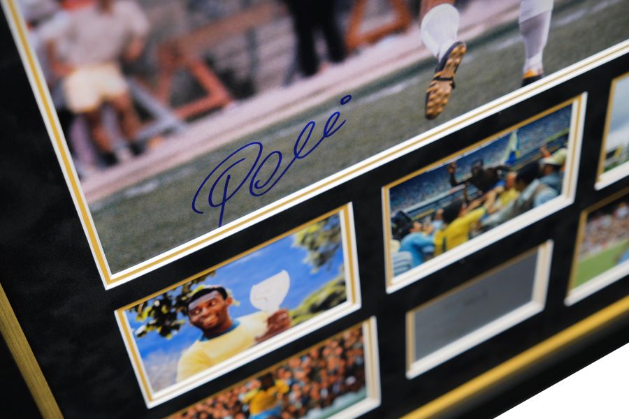 Pele signed Photograph Framed Display - Memorabilia Framers Shop