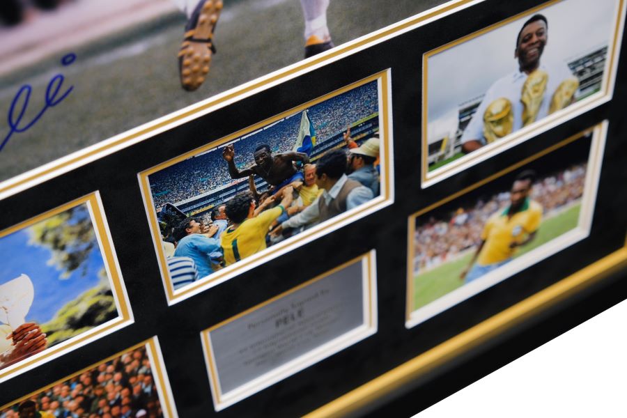Pele signed Photograph Framed Display - Memorabilia Framers Shop