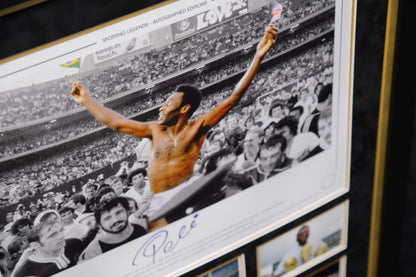 Pele signed Photograph Framed Display - Memorabilia Framers Shop