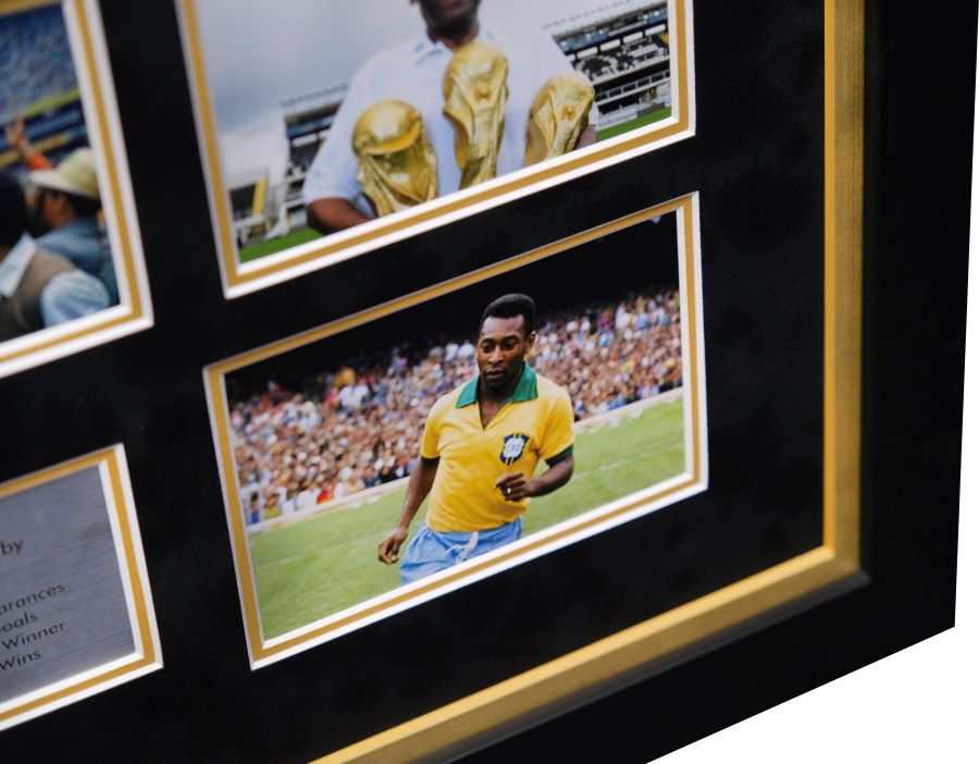 Pele signed Photograph Framed Display - Memorabilia Framers Shop