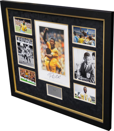 Pele signed Photograph Framed Display - Memorabilia Framers Shop