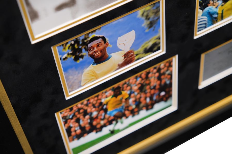 Pele signed Photograph Framed Display - Memorabilia Framers Shop