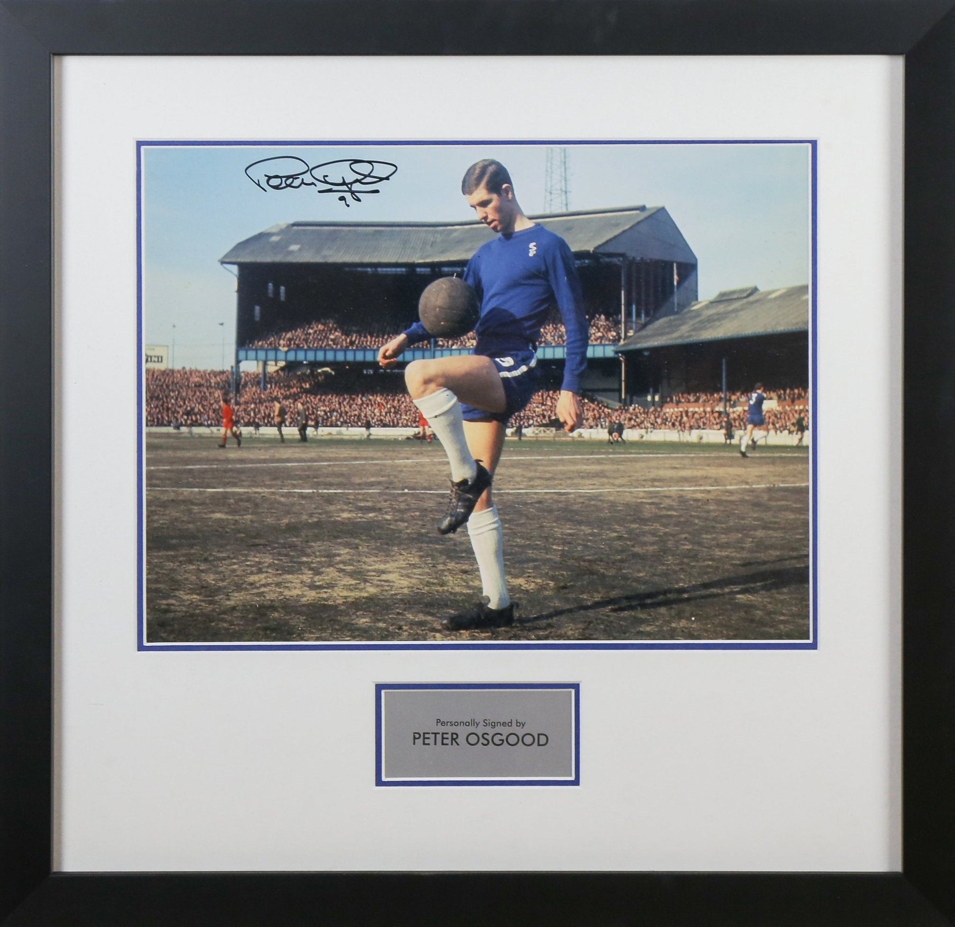Peter Osgood Signed Chelsea 12x16 Photograph Framed Display - Memorabilia Framers Shop